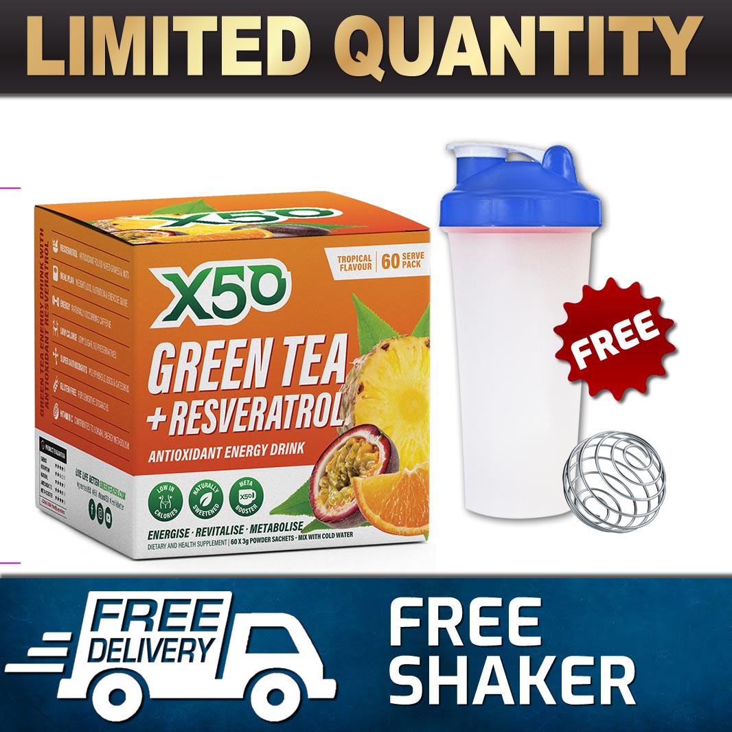 X50 GREEN TEA 60 SERVES // FAT BURNER BURN DETOX TRIBECA THERMOGENIC